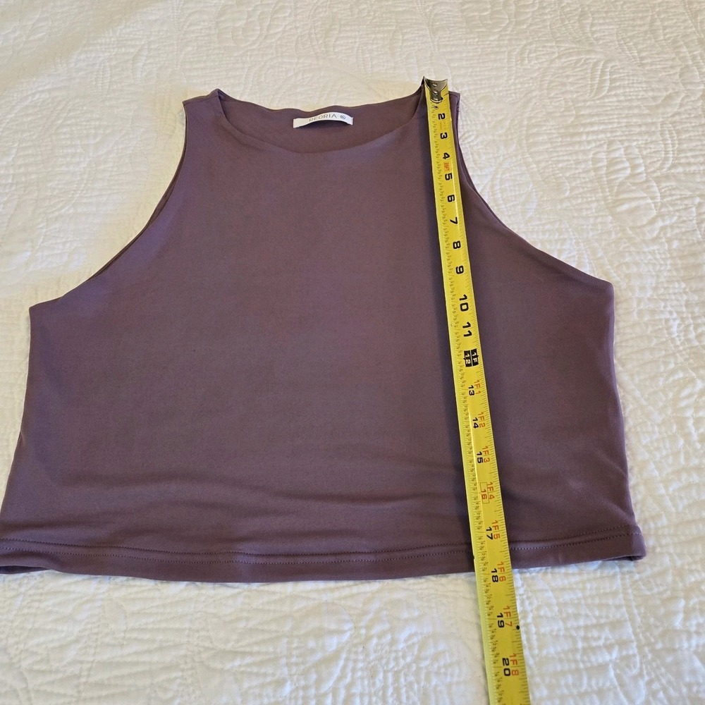 REORIA Sleeveless High Neck Double Lined Casual Basic Tank Plum XL - Picture 9 of 10